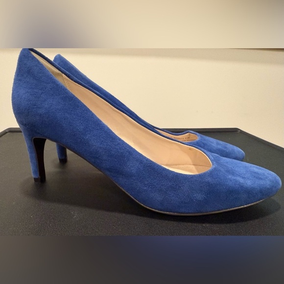 Elegant Blue Cole Haan Suede Pumps Party Wedding Guest Formal Semi Formal Chic - Picture 4 of 9